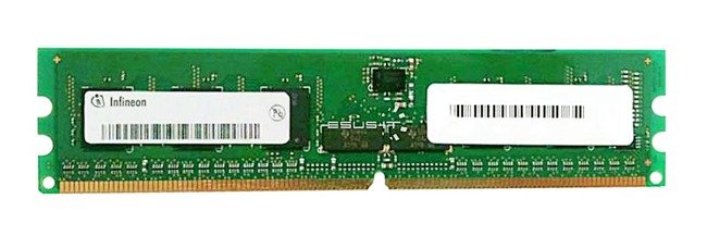 Memory RAM 1x 1GB Infineon ECC REGISTERED DDR2  400MHz PC2-3200 RDIMM | HYS72T12800HR-5A