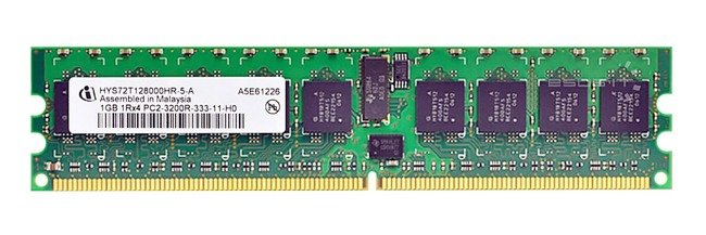 Memory RAM 1x 1GB QIMONDA ECC REGISTERED DDR2  400MHz PC2-3200 RDIMM | HYS72T128000HR-5-A