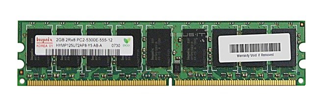 Memory RAM 1x 2GB Hynix ECC UNBUFFERED DDR2  667MHz PC2-5300 UDIMM | HYMP125U72AP8-Y5