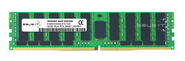 Memory RAM 1x 32GB ESUS IT ECC LOAD REDUCED DDR4 2Rx4 2666MHZ PC4-21300 LRDIMM | ESUD42666LD4/32G