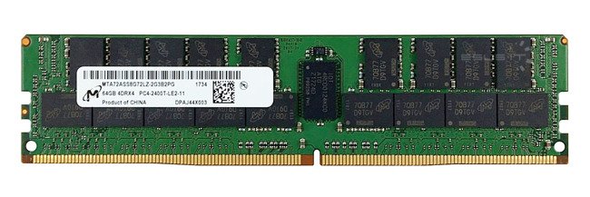 Memory RAM 1x 64GB Micron ECC LOAD REDUCED DDR4 4Rx4 2400MHz PC4-19200 LRDIMM | MTA72ASS8G72LZ-2G3