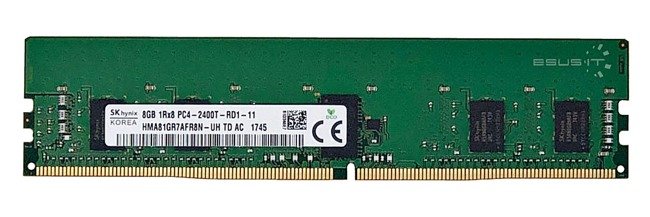 Memory RAM 1x 8GB Hynix ECC REGISTERED DDR4 1Rx8 2400MHz PC4-19200 RDIMM | HMA81GR7AFR8N-UH